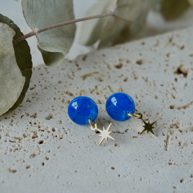 Marine Blue Charm Stud