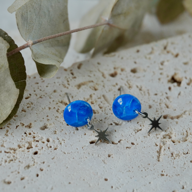 Marine Blue Charm Stud