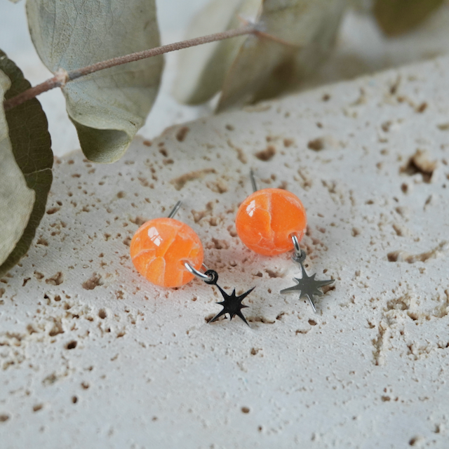 Muskmelon Orange Charm Stud