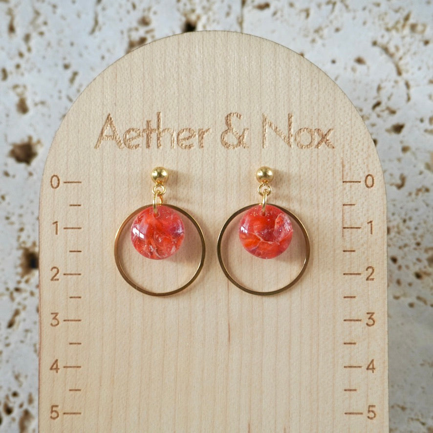 Carnelian Stud Hoop