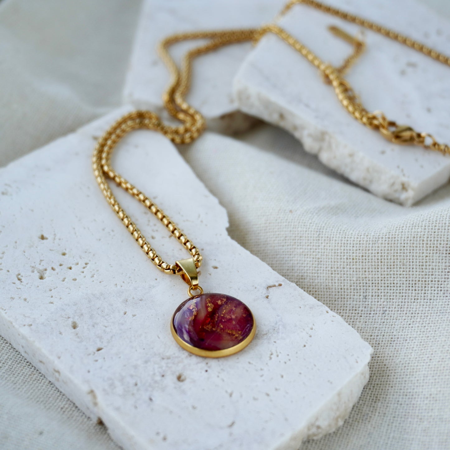 Red Pendant - Gold