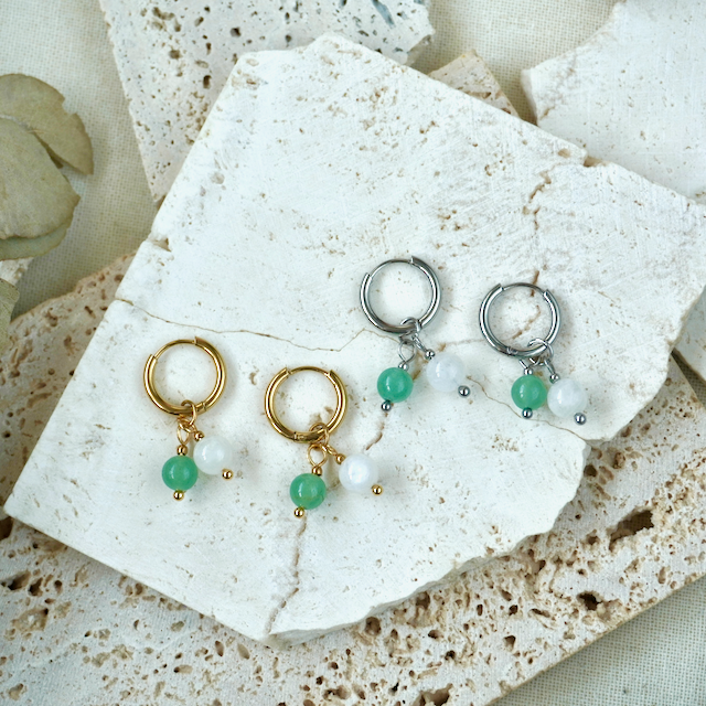 Duo Gemstone Huggie