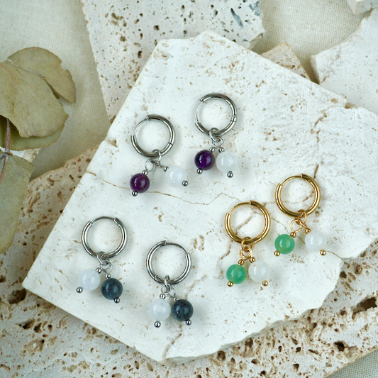 Duo Gemstone Huggie