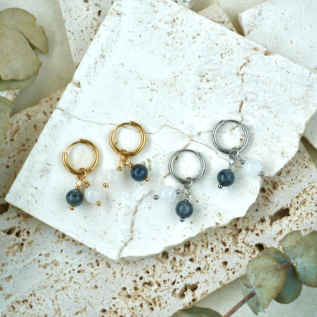 Duo Gemstone Huggie