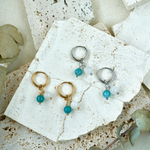 Duo Gemstone Huggie