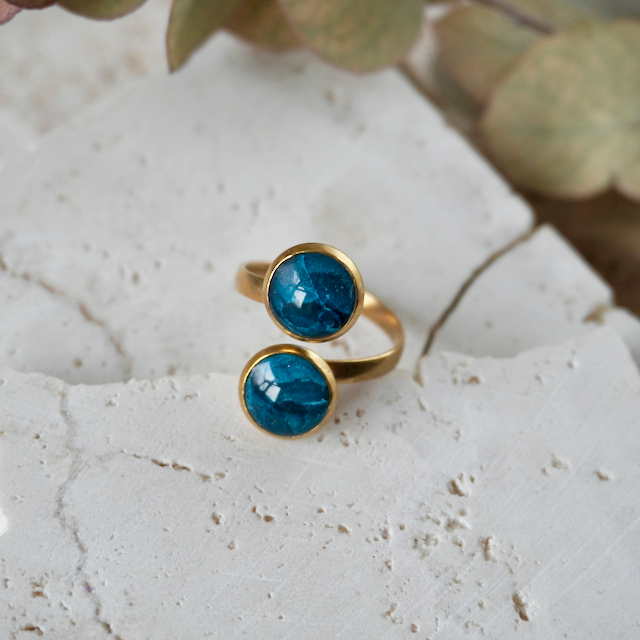 Alexandrite Green Duo Ring