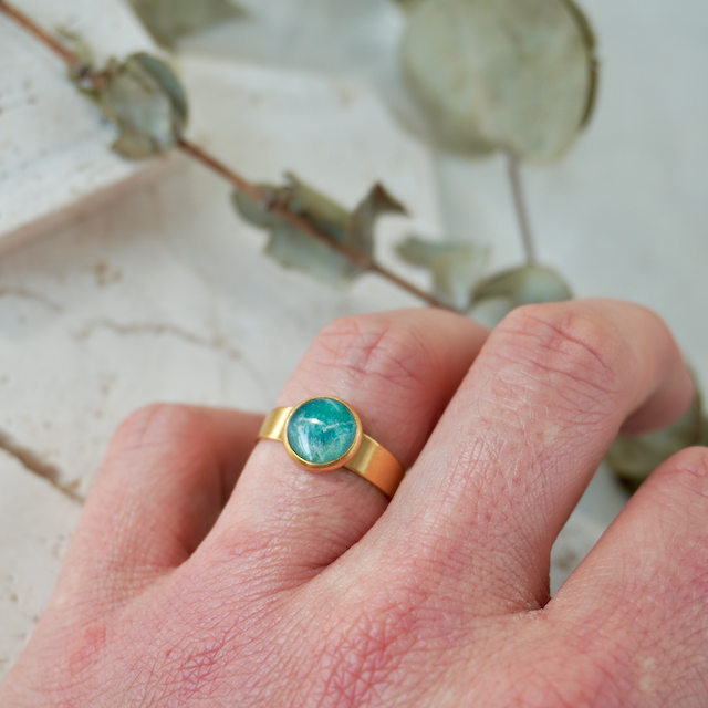 Green Quartz Adjustable Ring (Small)