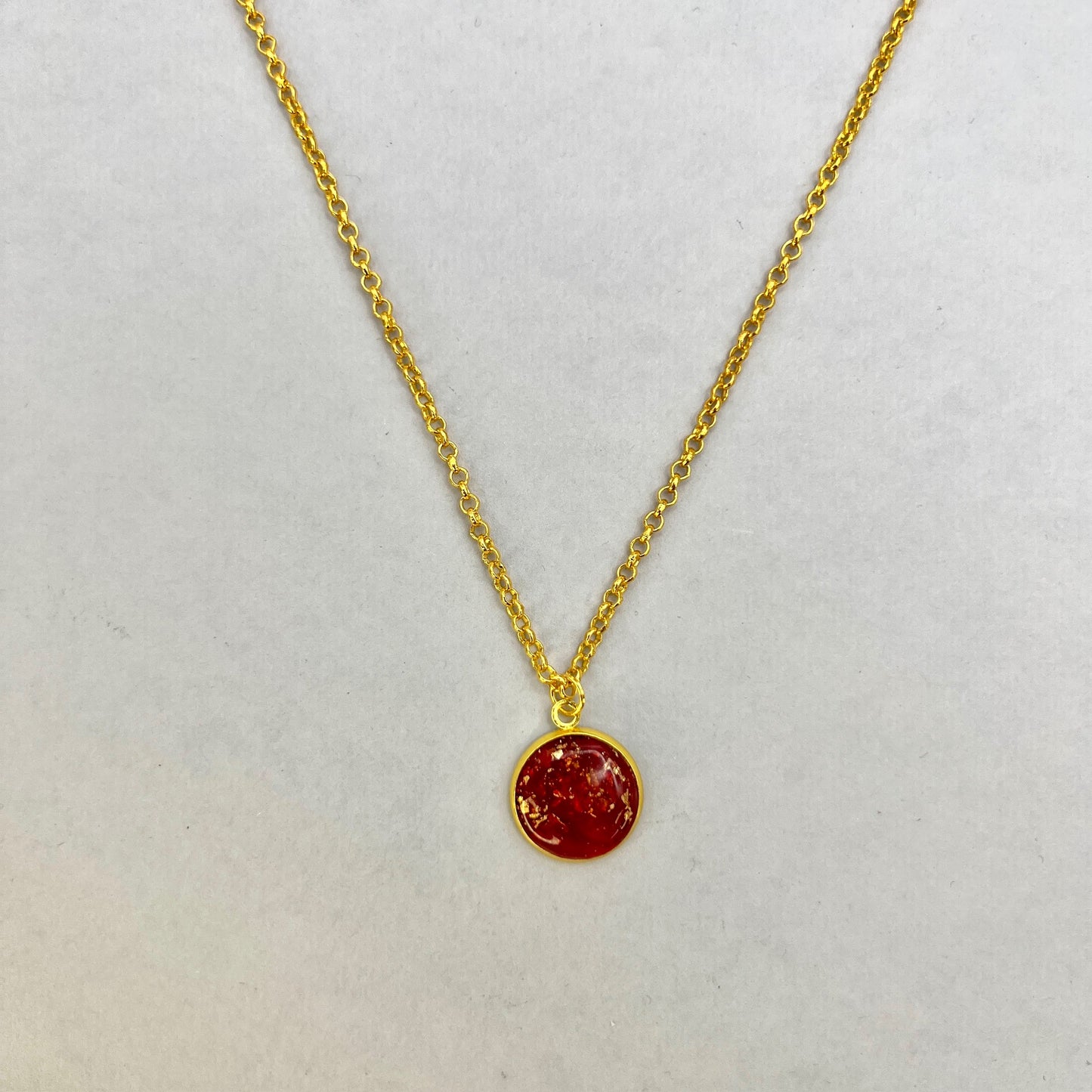 Red Pendant - Gold