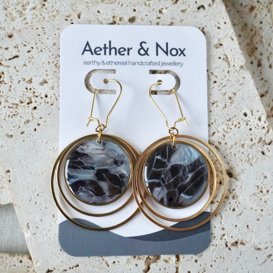 Midnight Onyx Kidney Duo Hoop