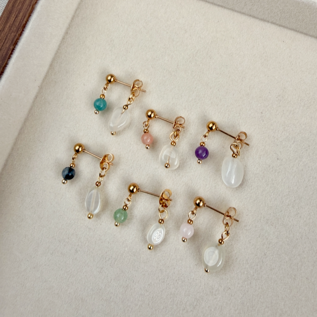 Luna Double Drop Stud Earrings