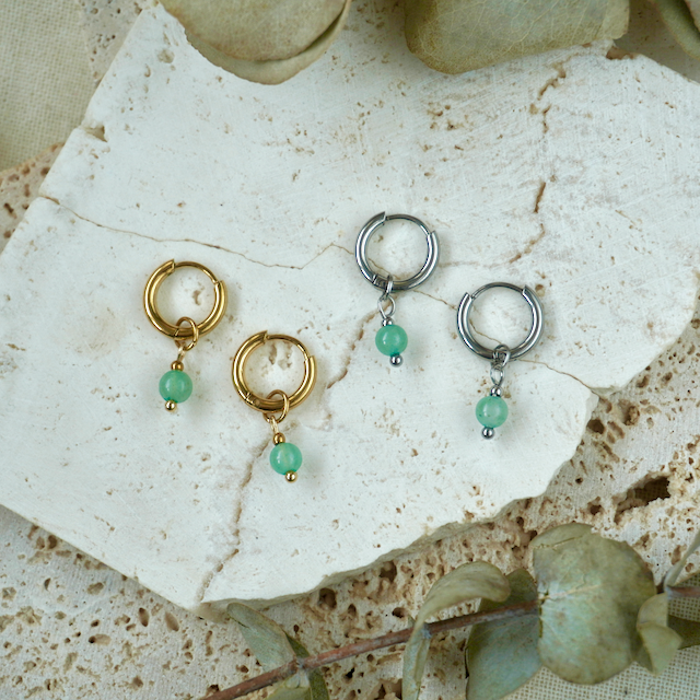 Simple Gemstone Huggie