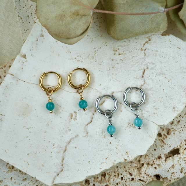 Simple Gemstone Huggie