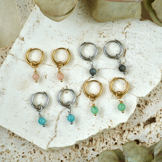 Simple Gemstone Huggie