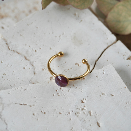 Amaranth Purple Adjustable Slim Ring
