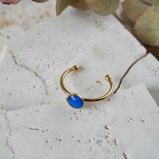 Marine Blue Adjustable Slim Ring