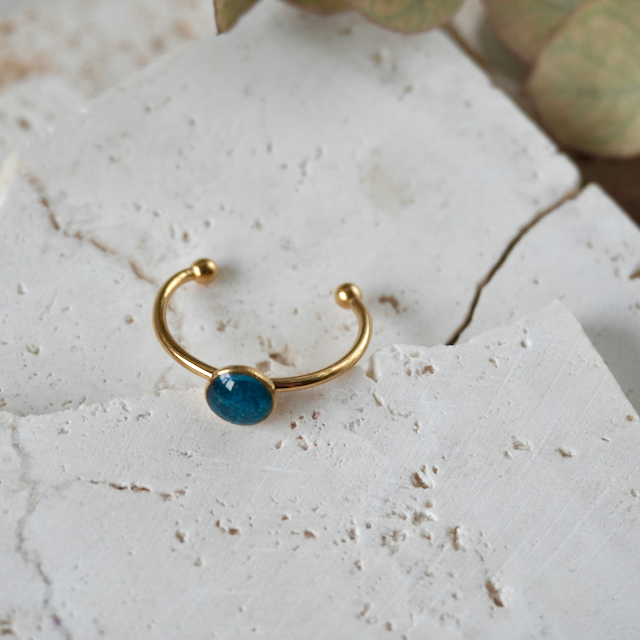 Alexandrite Green Adjustable Slim Ring