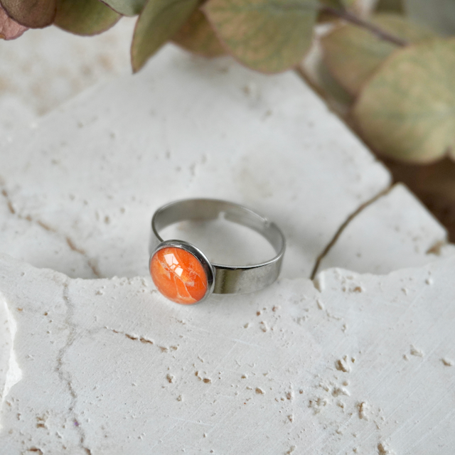 Muskmelon Orange Adjustable Small Ring