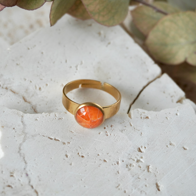 Muskmelon Orange Adjustable Small Ring