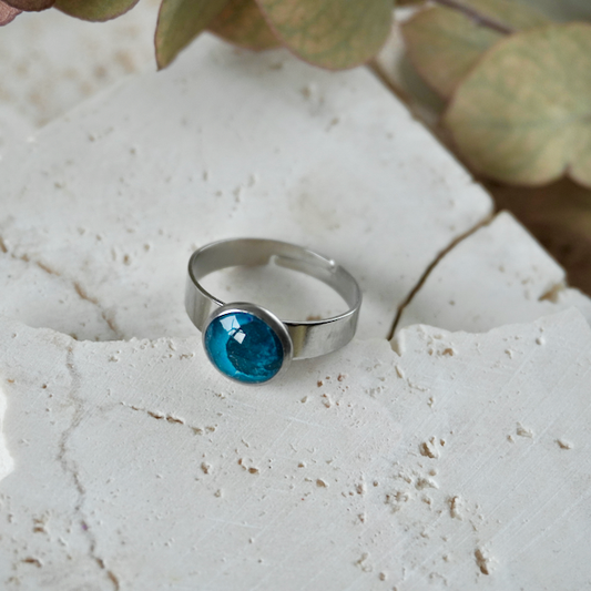 Alexandrite Green Adjustable Small Ring