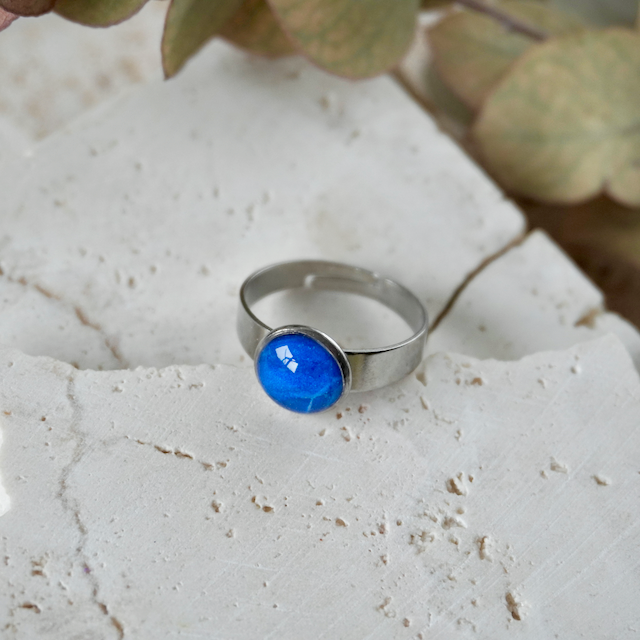 Marine Blue Adjustable Small Ring