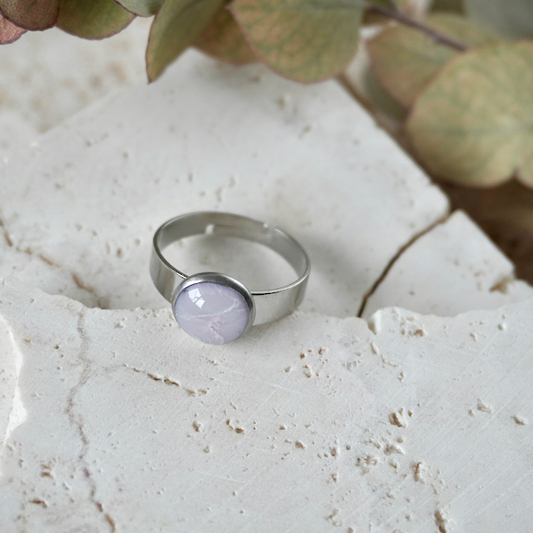 Blushed Lilac Adjustable Small Ring