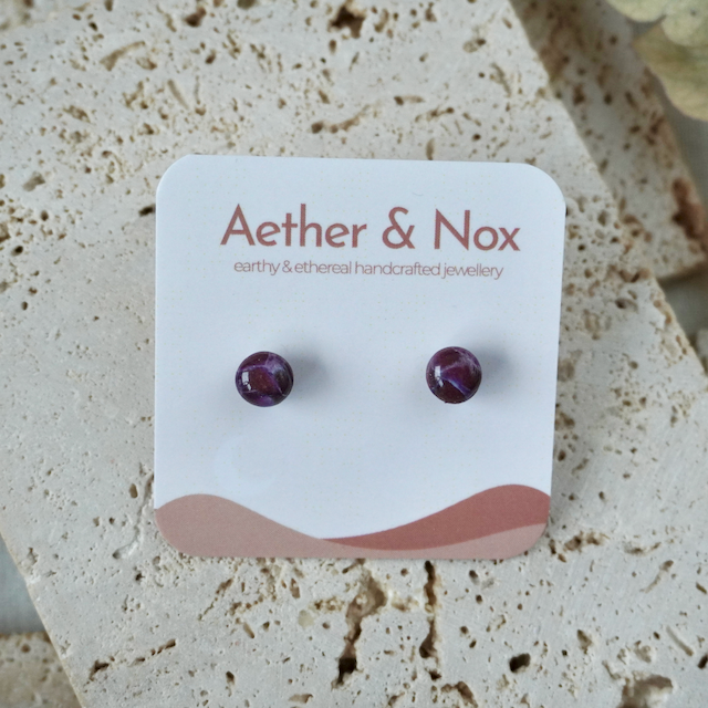 Amaranth Purple Small Studs