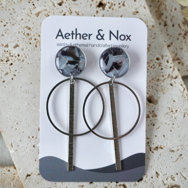 Midnight Onyx Stud Drop Maxi