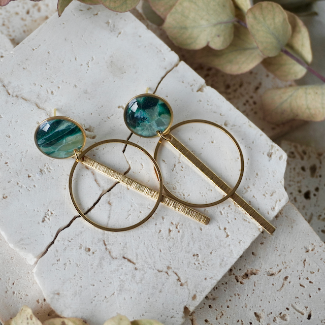 Dawn Green Stud Drop Maxi