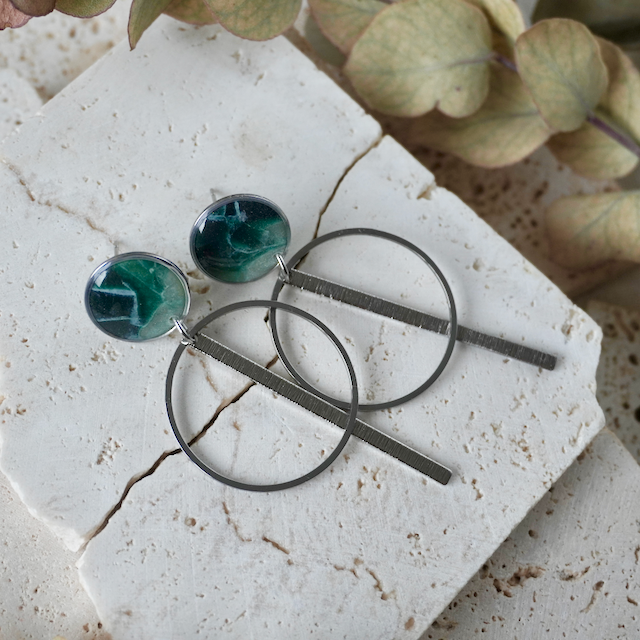 Dawn Green Stud Drop Maxi