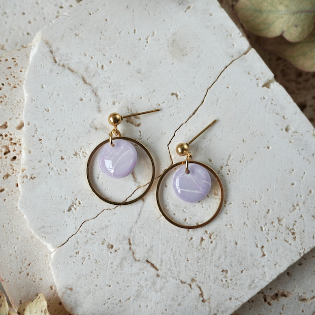Blushed Lilac Stud Hoop