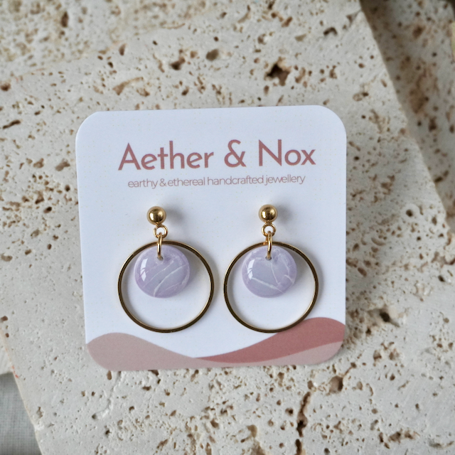 Blushed Lilac Stud Hoop