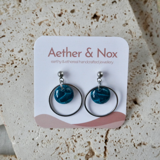 Alexandrite Green Stud Hoop