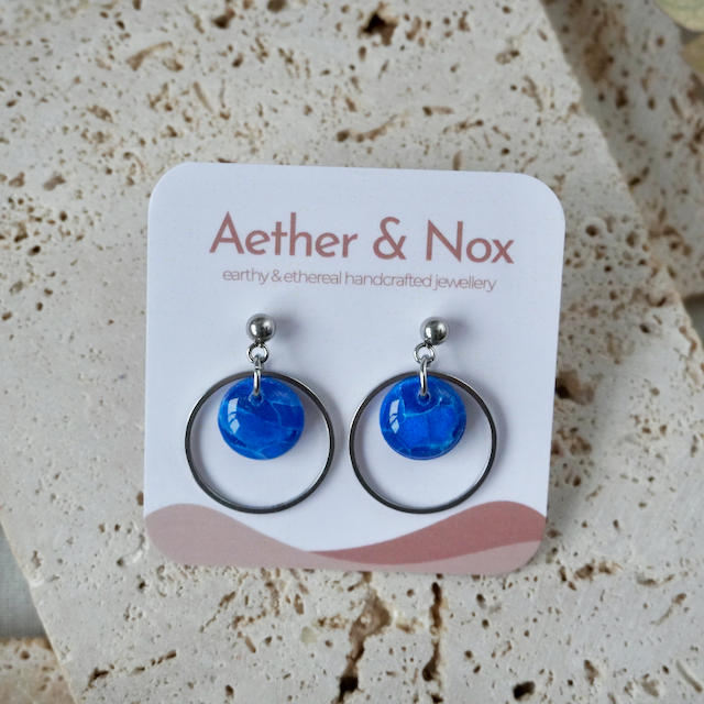 Marina Blue Stud Hoop