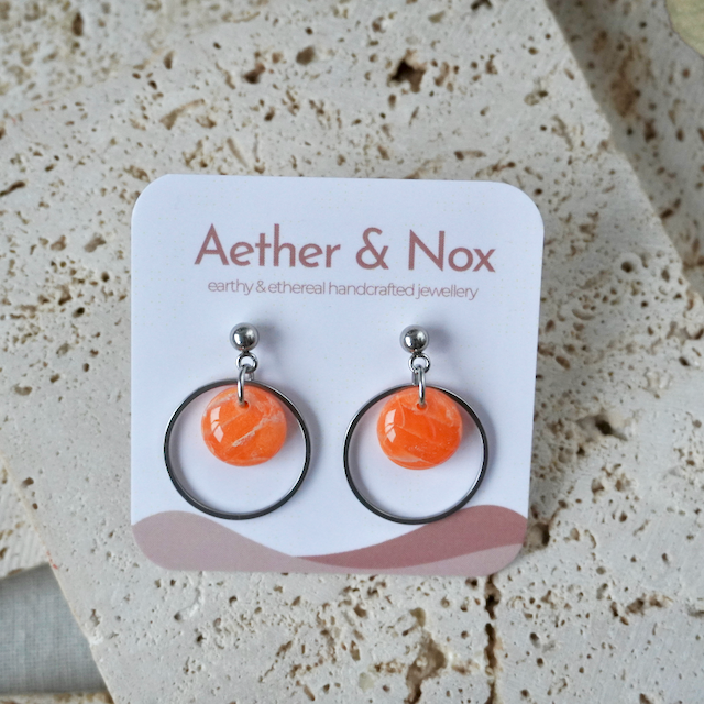 Muskmelon Orange Stud Hoop