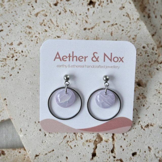 Blushed Lilac Stud Hoop