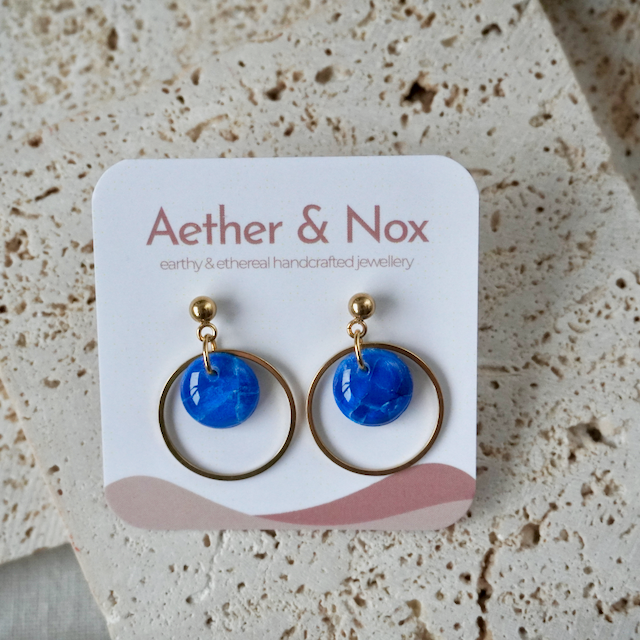 Marina Blue Stud Hoop