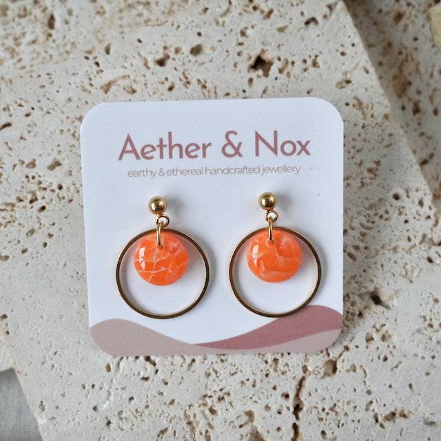 Muskmelon Orange Stud Hoop