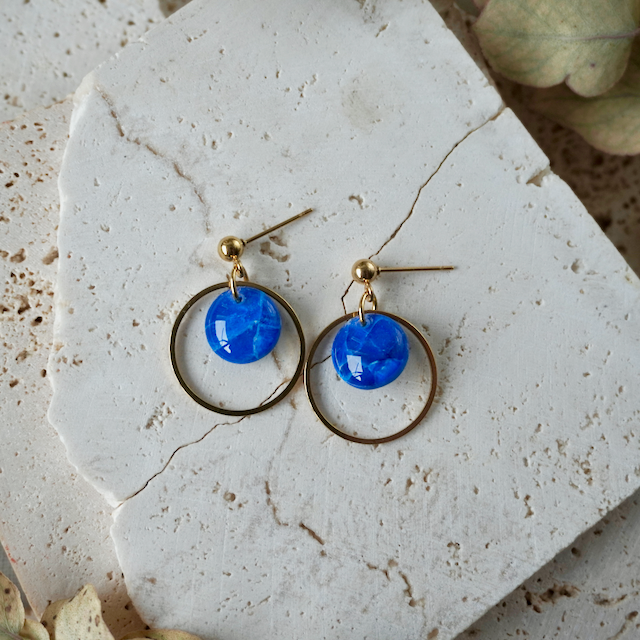 Marina Blue Stud Hoop