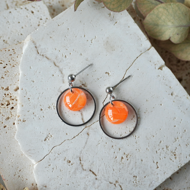 Muskmelon Orange Stud Hoop