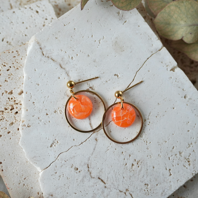 Muskmelon Orange Stud Hoop