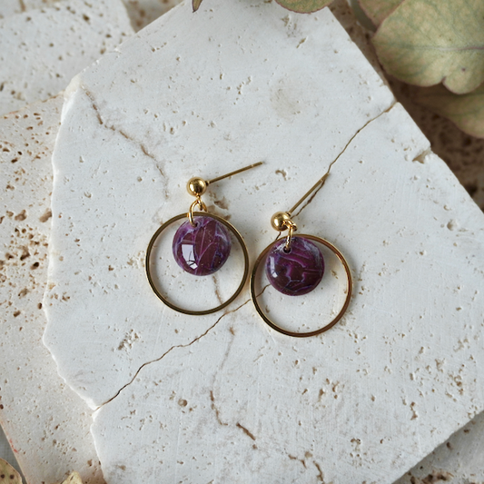 Amaranth Purple Stud Hoop