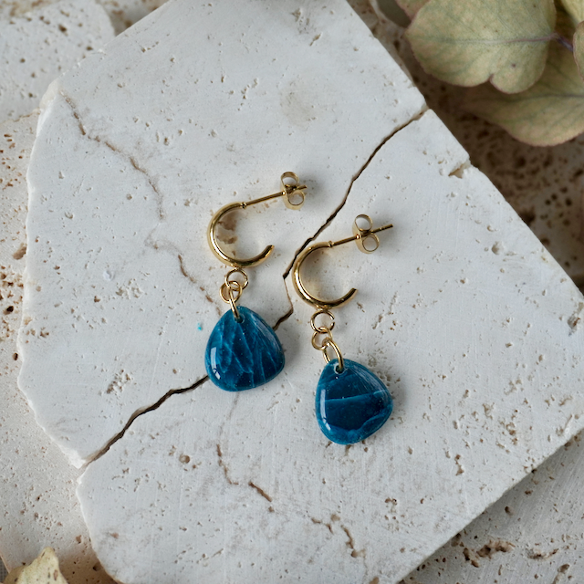 Stud Hoop Pebble - Alexandrite Green