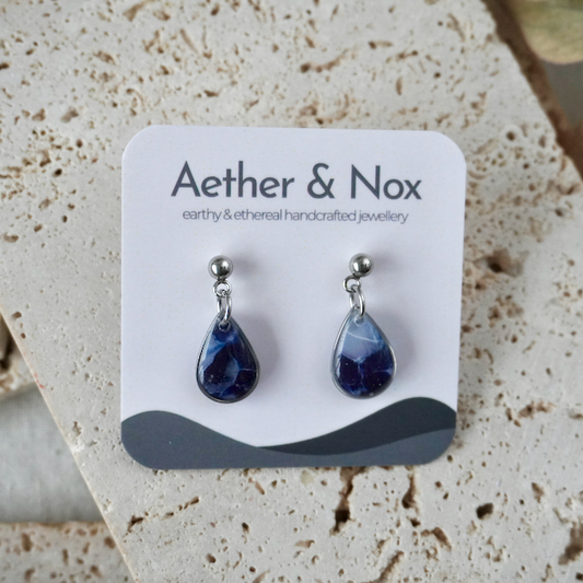 Dusk Blue Stud Teardrop