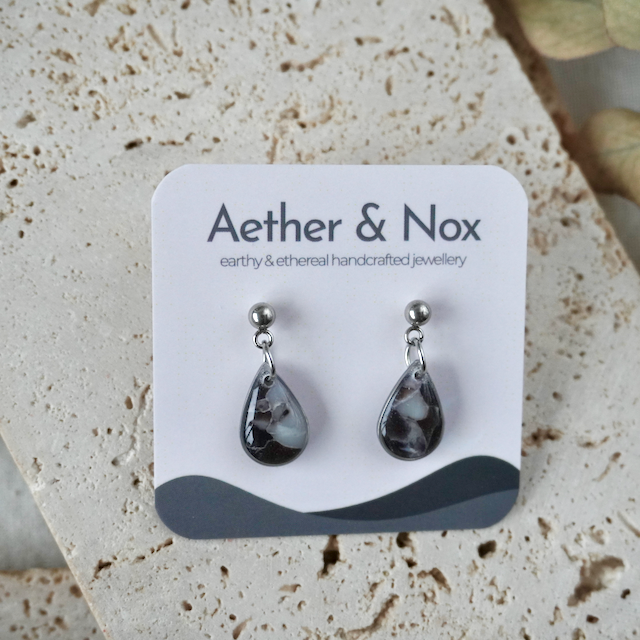 Midnight Onyx Stud Teardrop