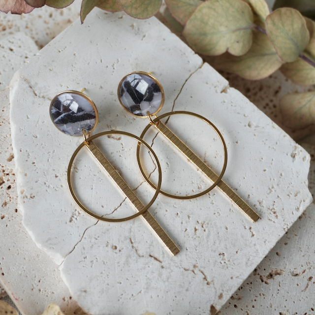 Midnight Onyx Stud Drop Maxi