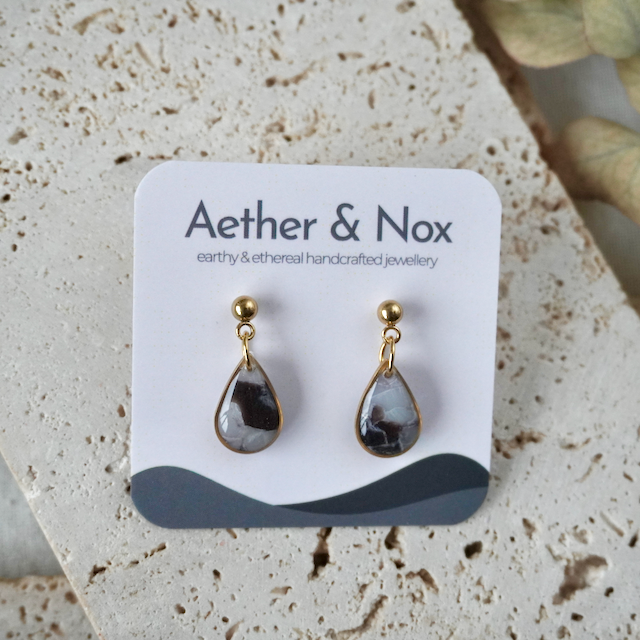 Midnight Onyx Stud Teardrop