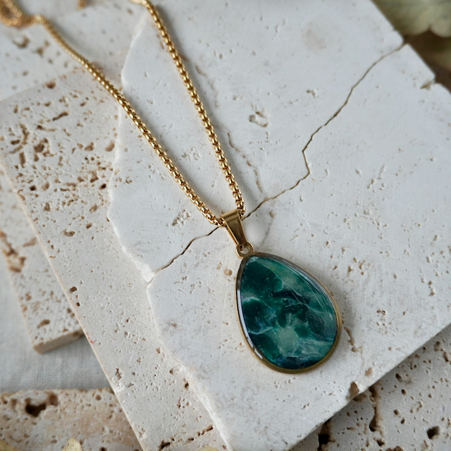 Green Dawn Teardrop Pendant