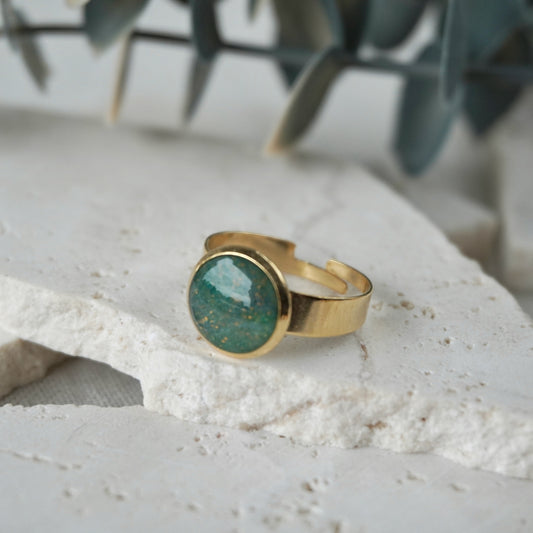 Green Adjustable Ring