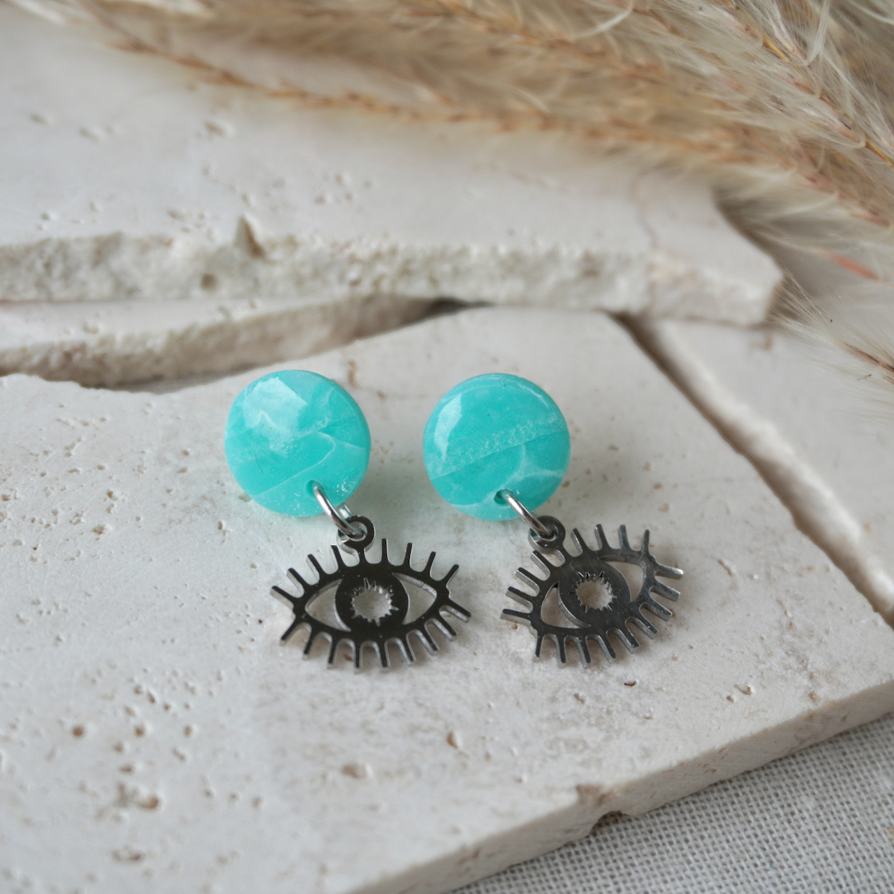 Amazonite Charm Stud