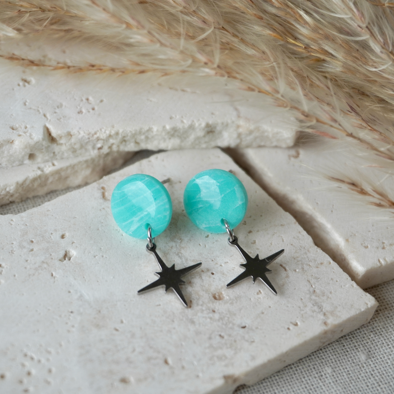 Amazonite Charm Stud